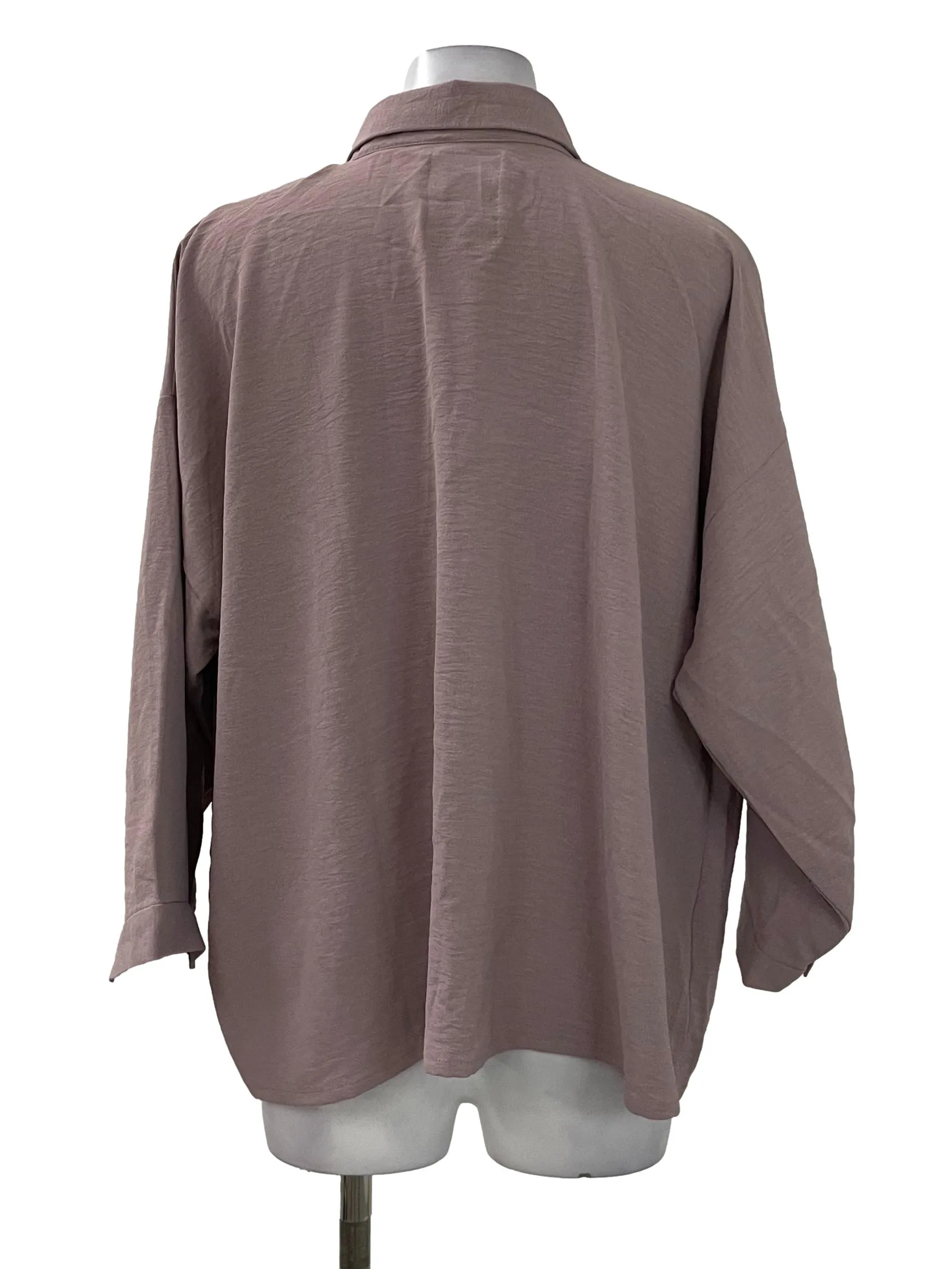 Purple Collar Button Top