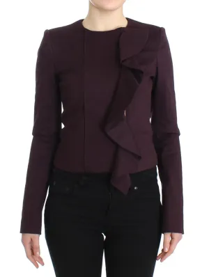 Purple Ruched Jacket Coat Blazer Short