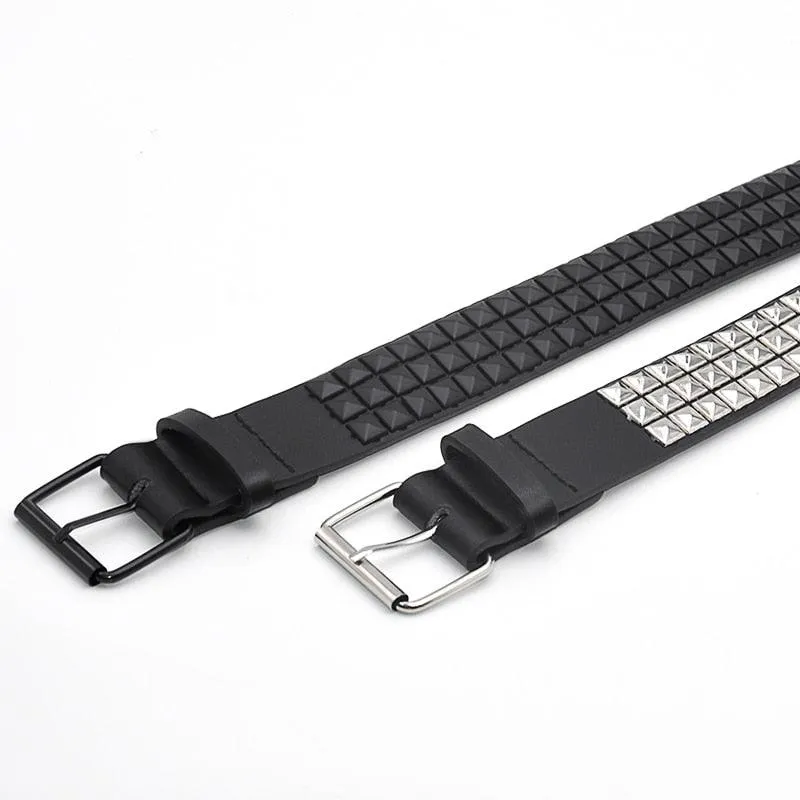 Pyramid Studded Belt Punk Rock With Pin Buckle Hardware