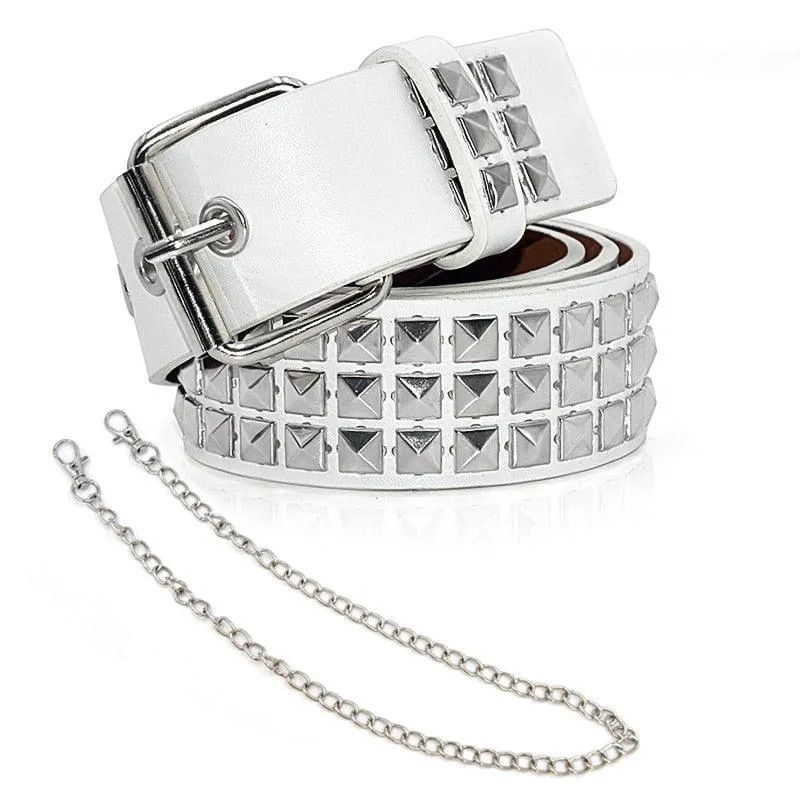 Pyramid Studded Belt Punk Rock With Pin Buckle Hardware