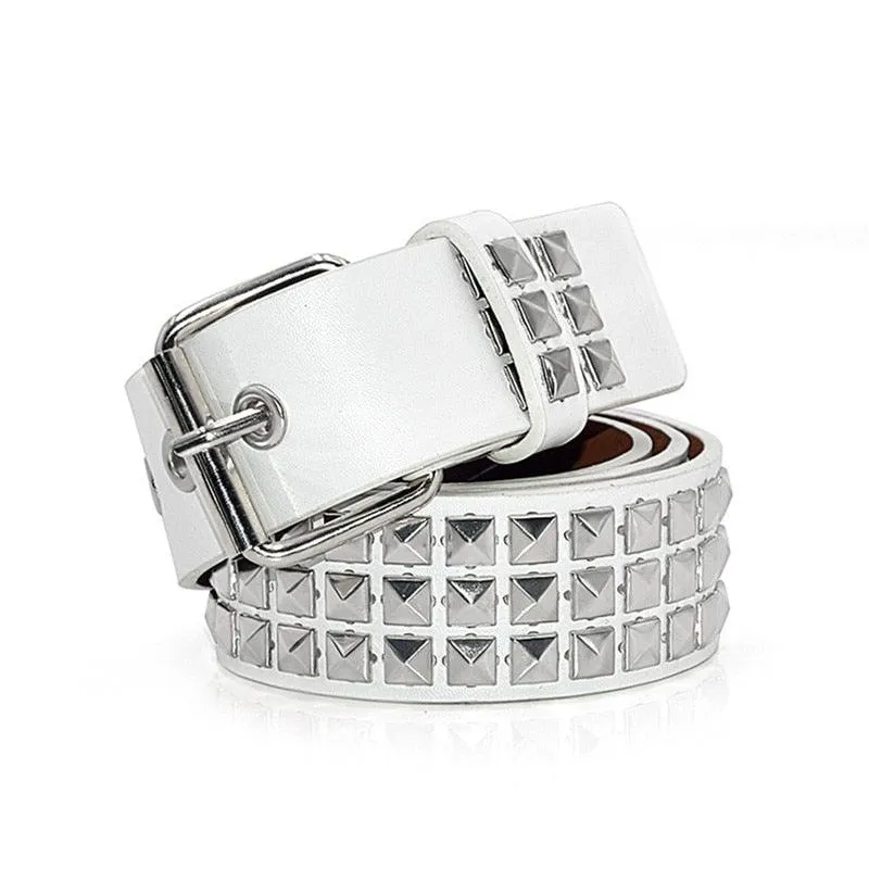 Pyramid Studded Belt Punk Rock With Pin Buckle Hardware