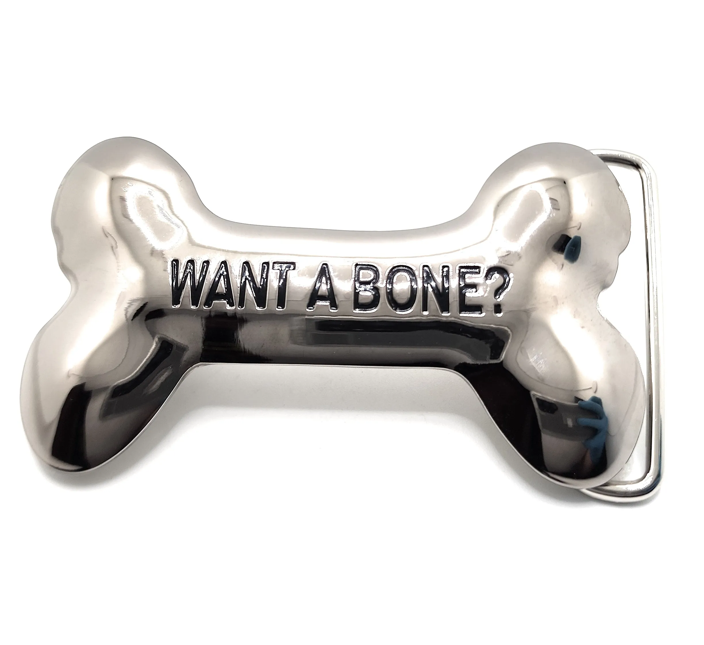 "Want a Bone?" Funny Belt Buckle