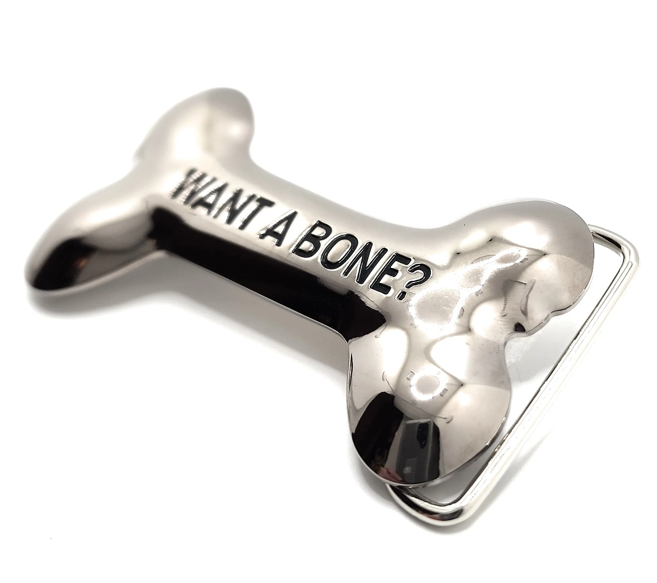 "Want a Bone?" Funny Belt Buckle