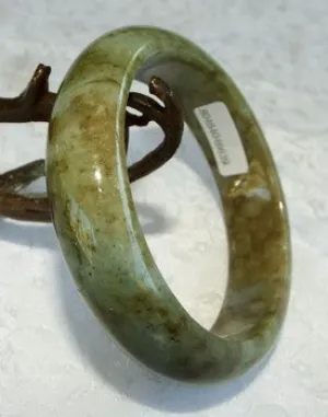 "Yang" High Energy Deep Green Jadeite Bangle Grade A   Certificate 58.5mm (639)