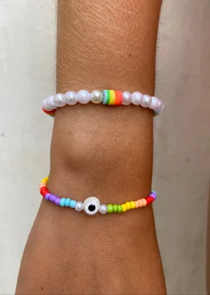 Rainbow Beaded Beachy Bracelets