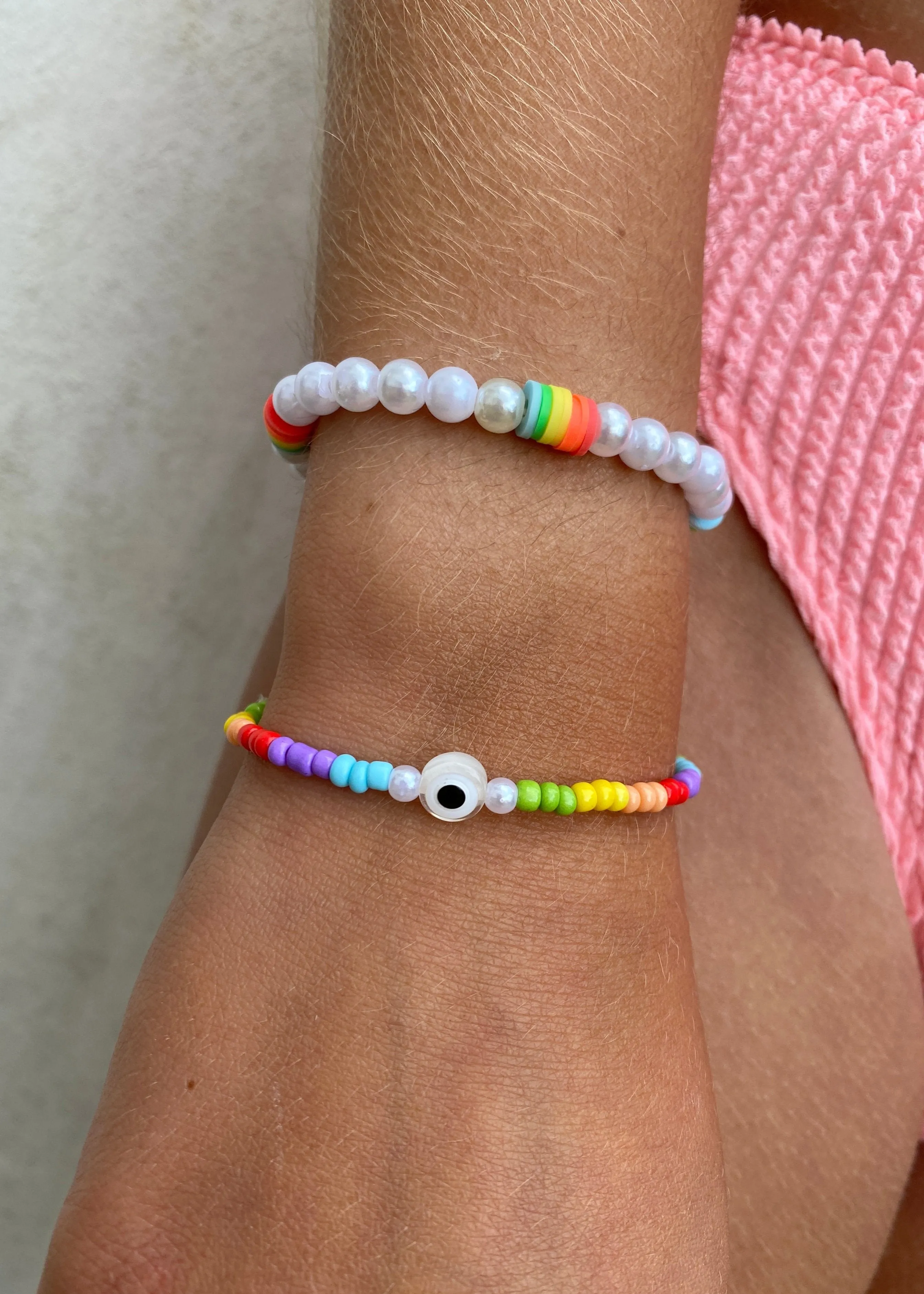 Rainbow Beaded Beachy Bracelets