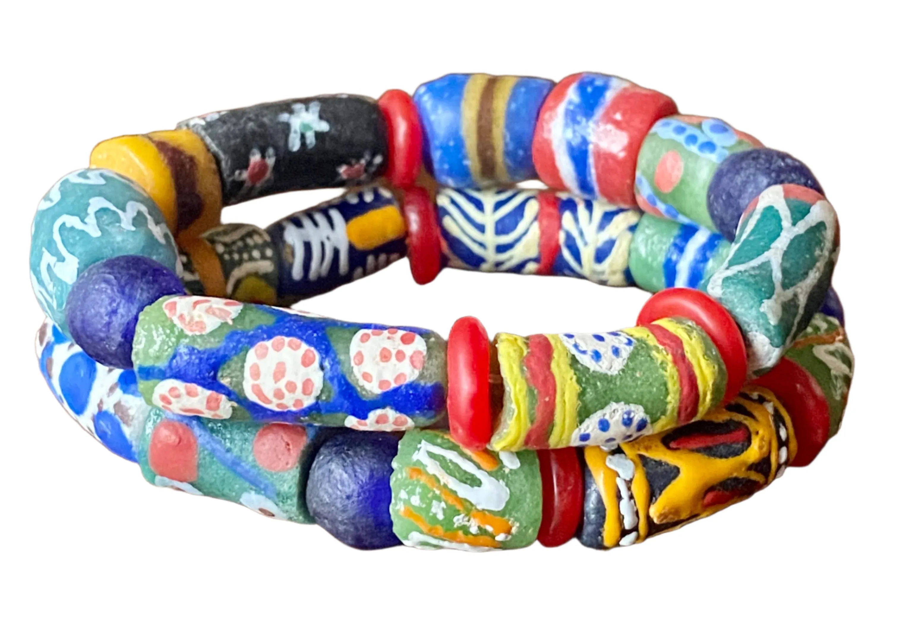 Rainbow Krobo Stretch Bracelet
