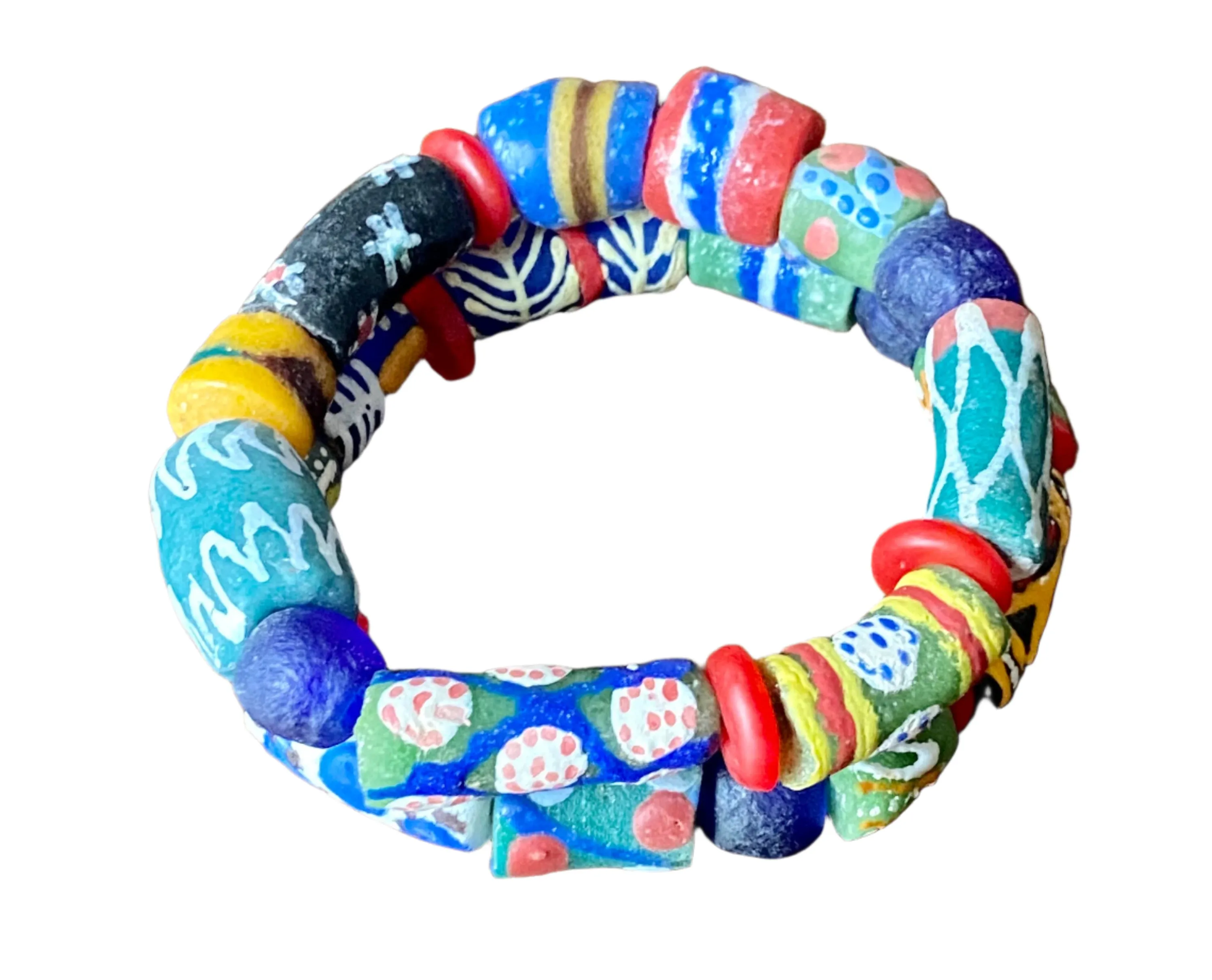 Rainbow Krobo Stretch Bracelet