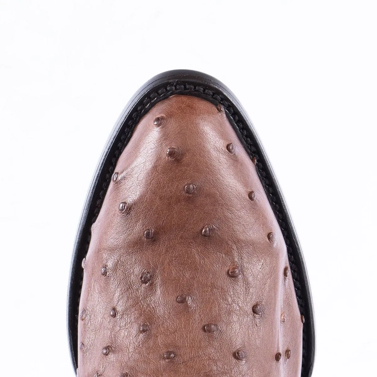 RANCHO SEMENTAL EXOTIC LEATHER Ostrich Brown Cowboy Boots