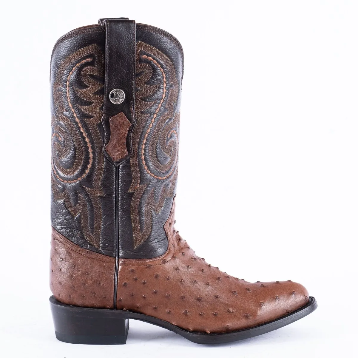 RANCHO SEMENTAL EXOTIC LEATHER Ostrich Brown Cowboy Boots