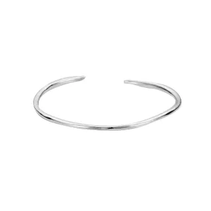 Raw Extra Thin Cuff - Sterling Silver