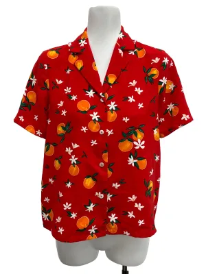 Red Orange Printed Blouse