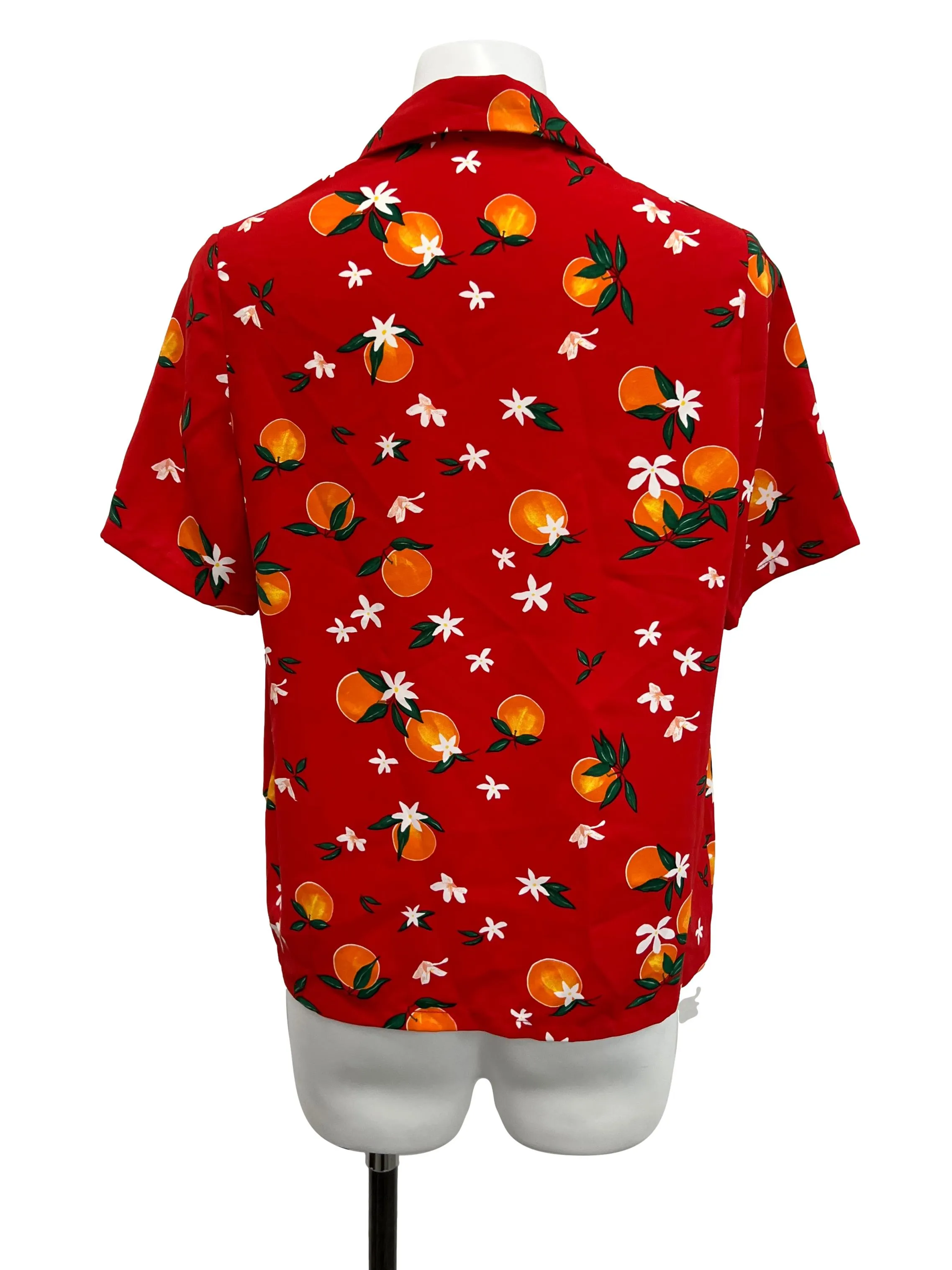 Red Orange Printed Blouse