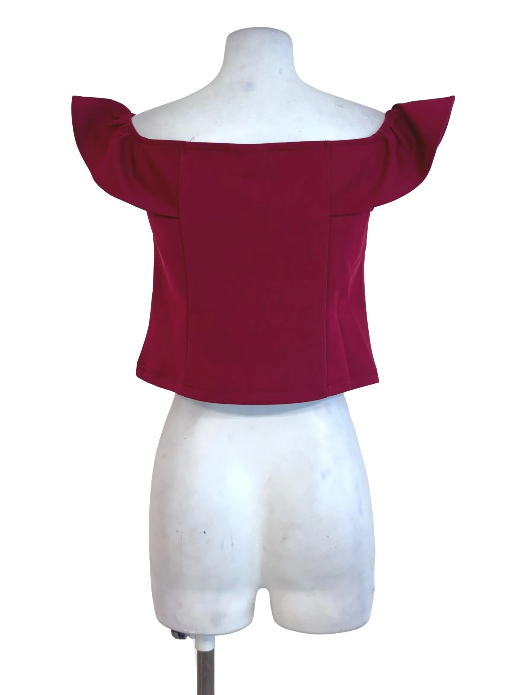 Red Plain Crop Top