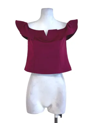 Red Plain Crop Top