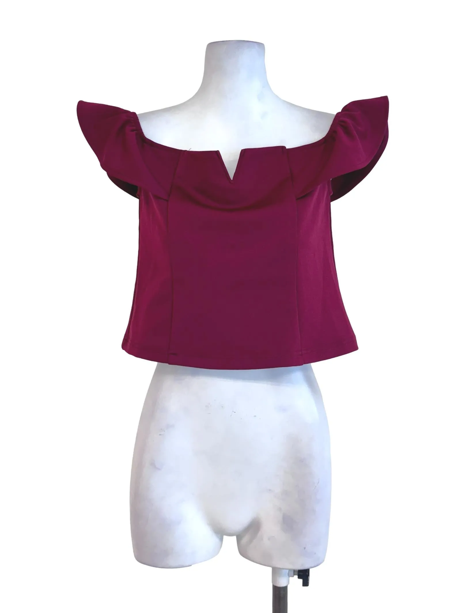 Red Plain Crop Top