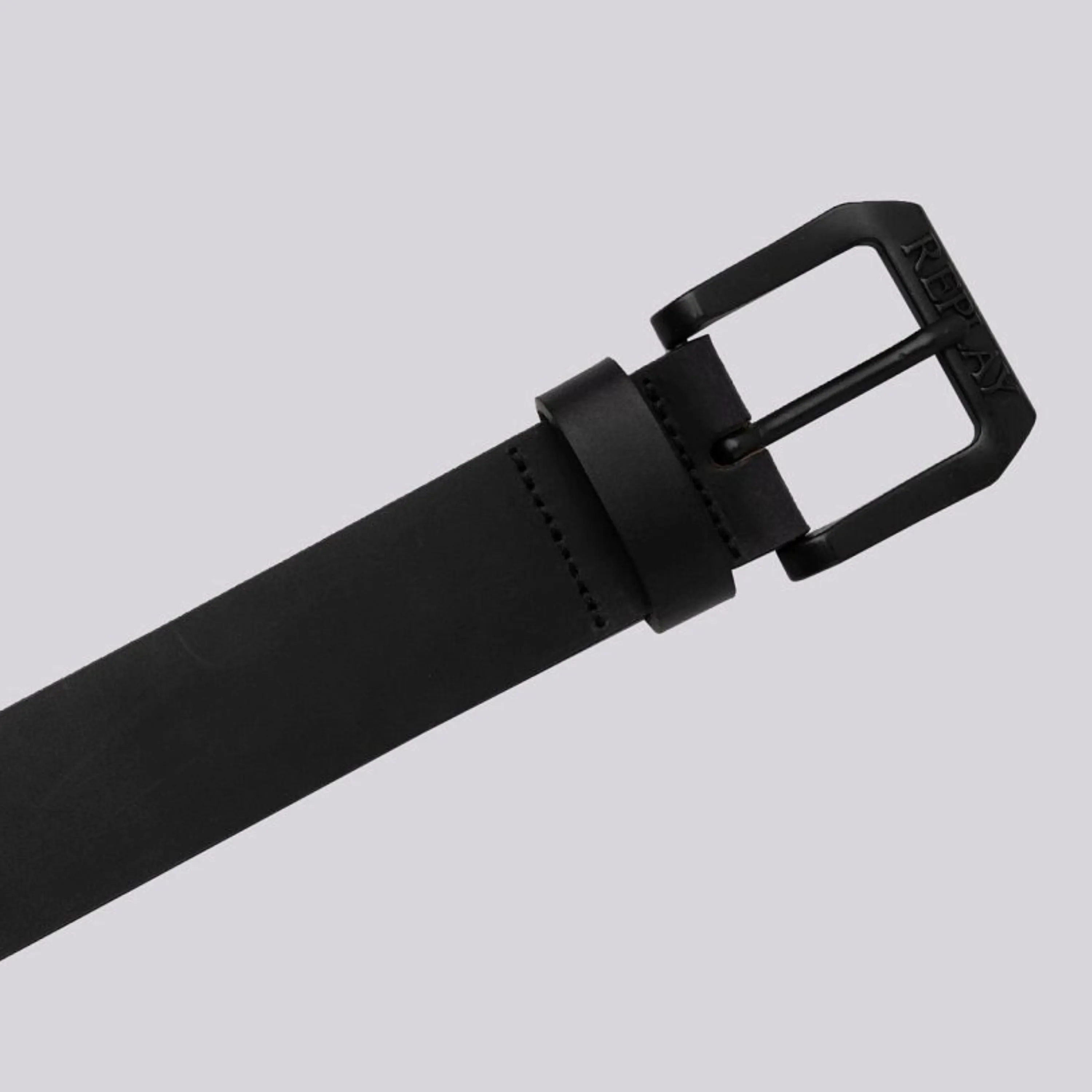 Replay Leather Belt With Logo - Black