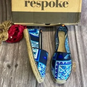 Respoke Luna Blue Toyo Printed Espadrille Flats 9M