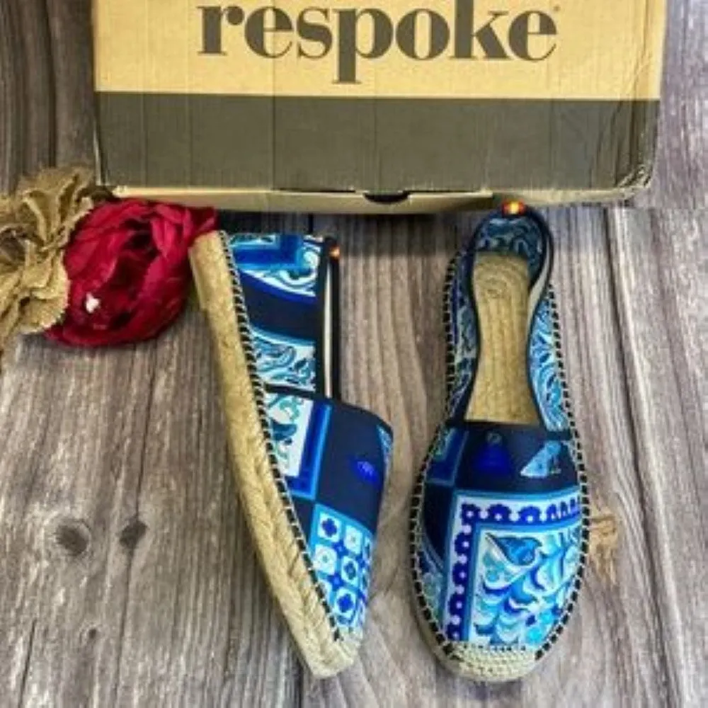Respoke Luna Blue Toyo Printed Espadrille Flats 9M