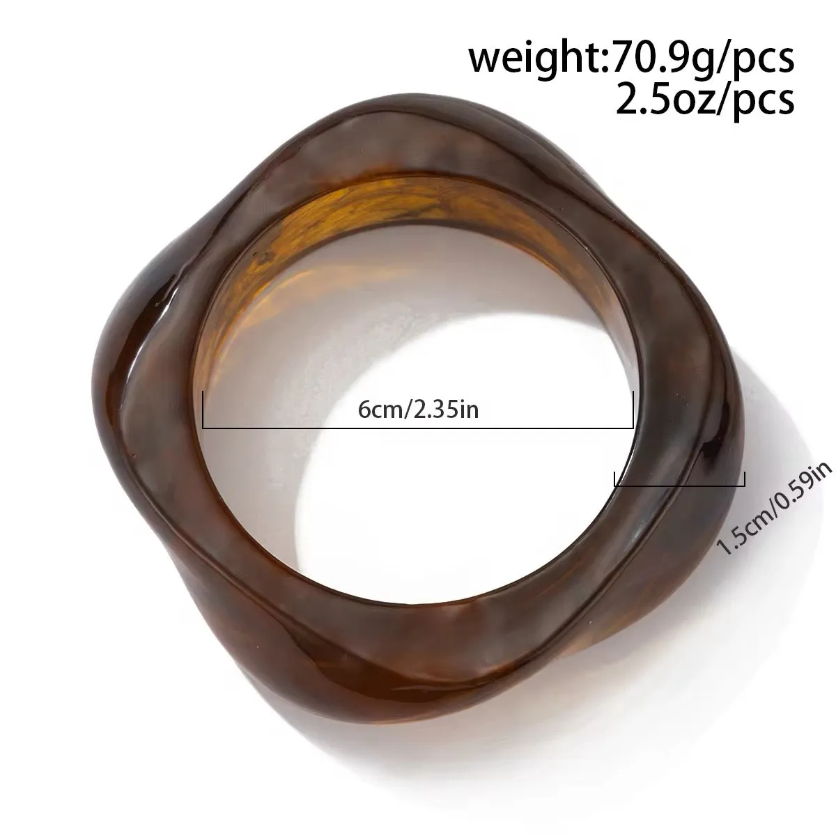 Retro Aesthetic Exaggerated Irregular Big Acrylic Bangle Bracelets