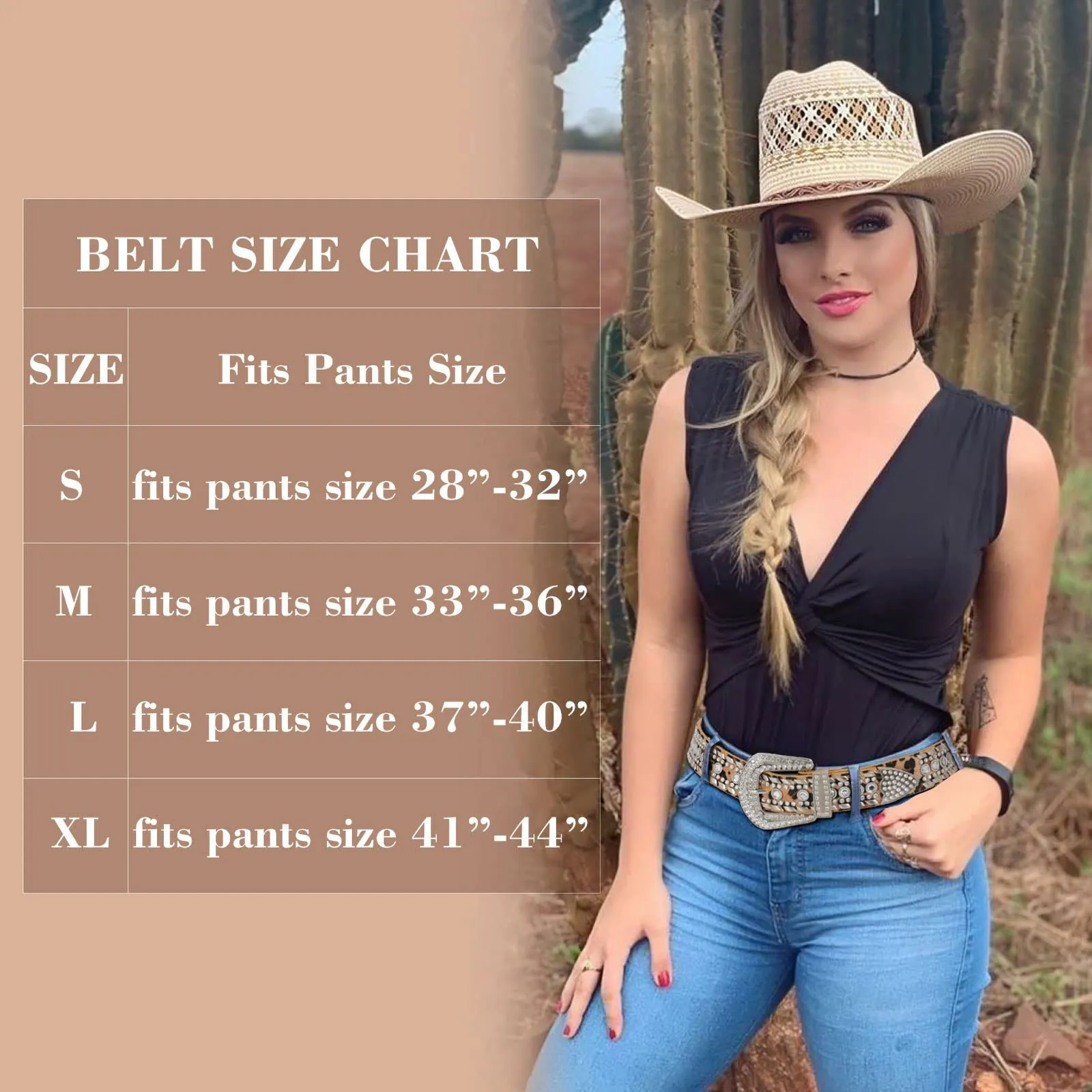 Rhinestone Belt for Men Women SUOSDEY Western Cowboy Cowgirl Bling Studded Leather Belt for Jeans Pants