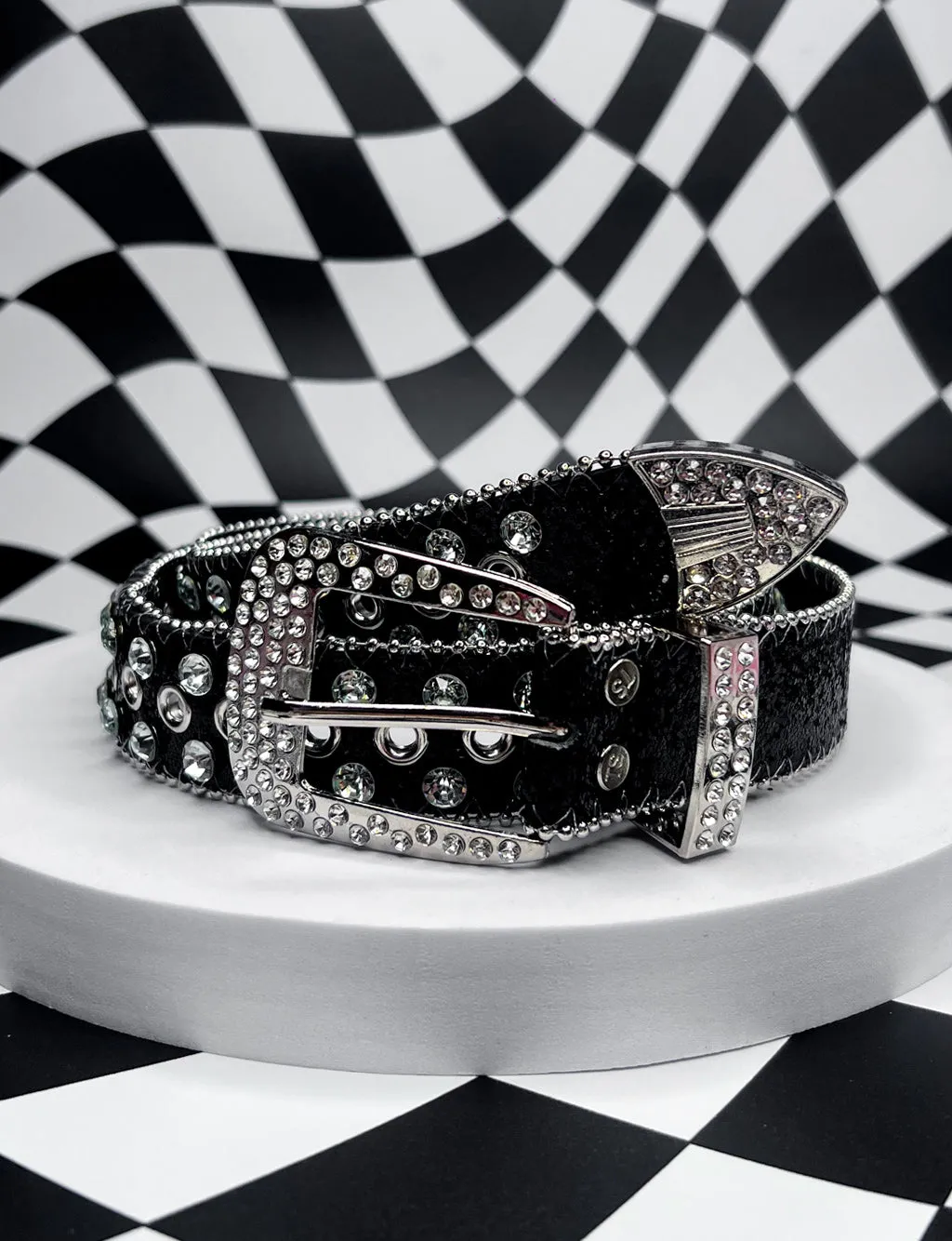 RHINESTONE COWGAL BELT - BLACK