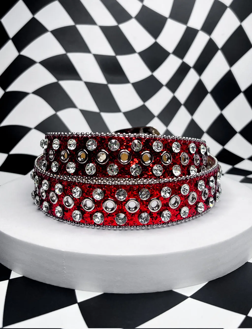 RHINESTONE COWGAL BELT - RED