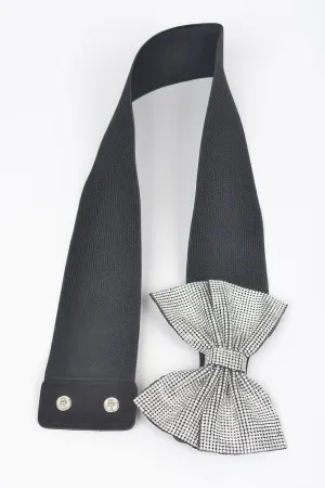 Rhinestone Ribbon Elastic Belt