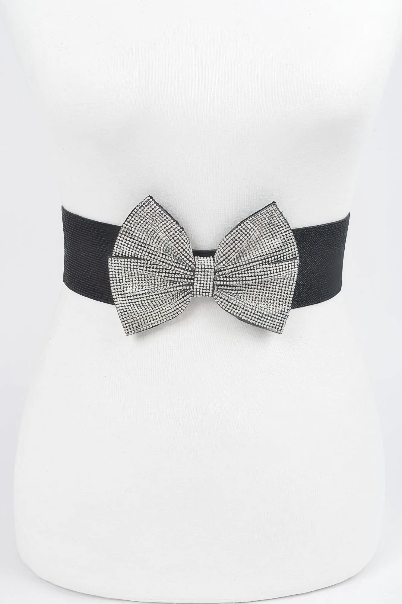 Rhinestone Ribbon Elastic Belt