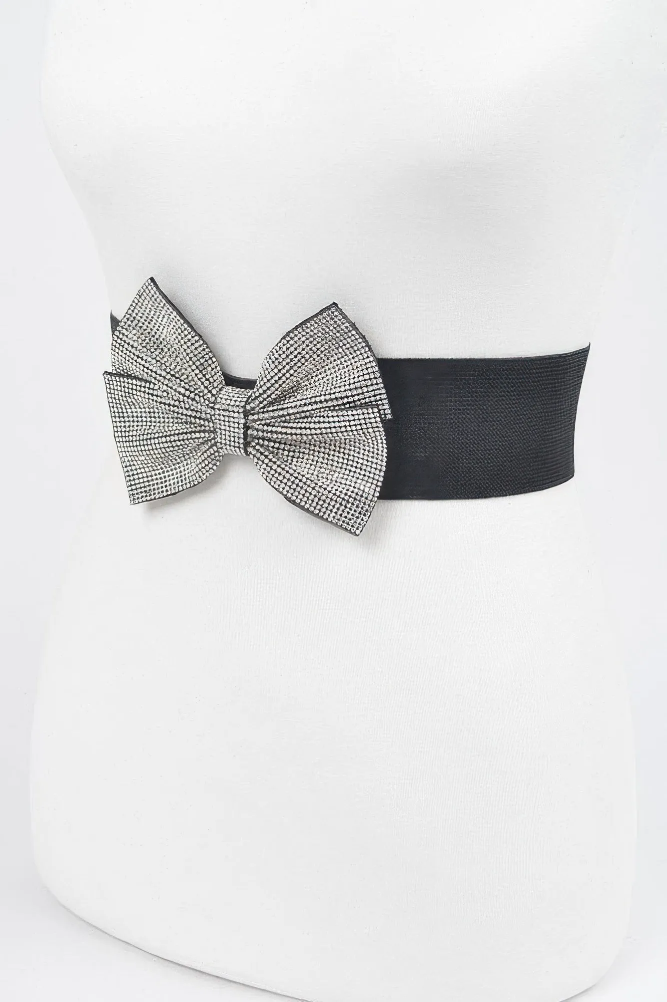 Rhinestone Ribbon Elastic Belt