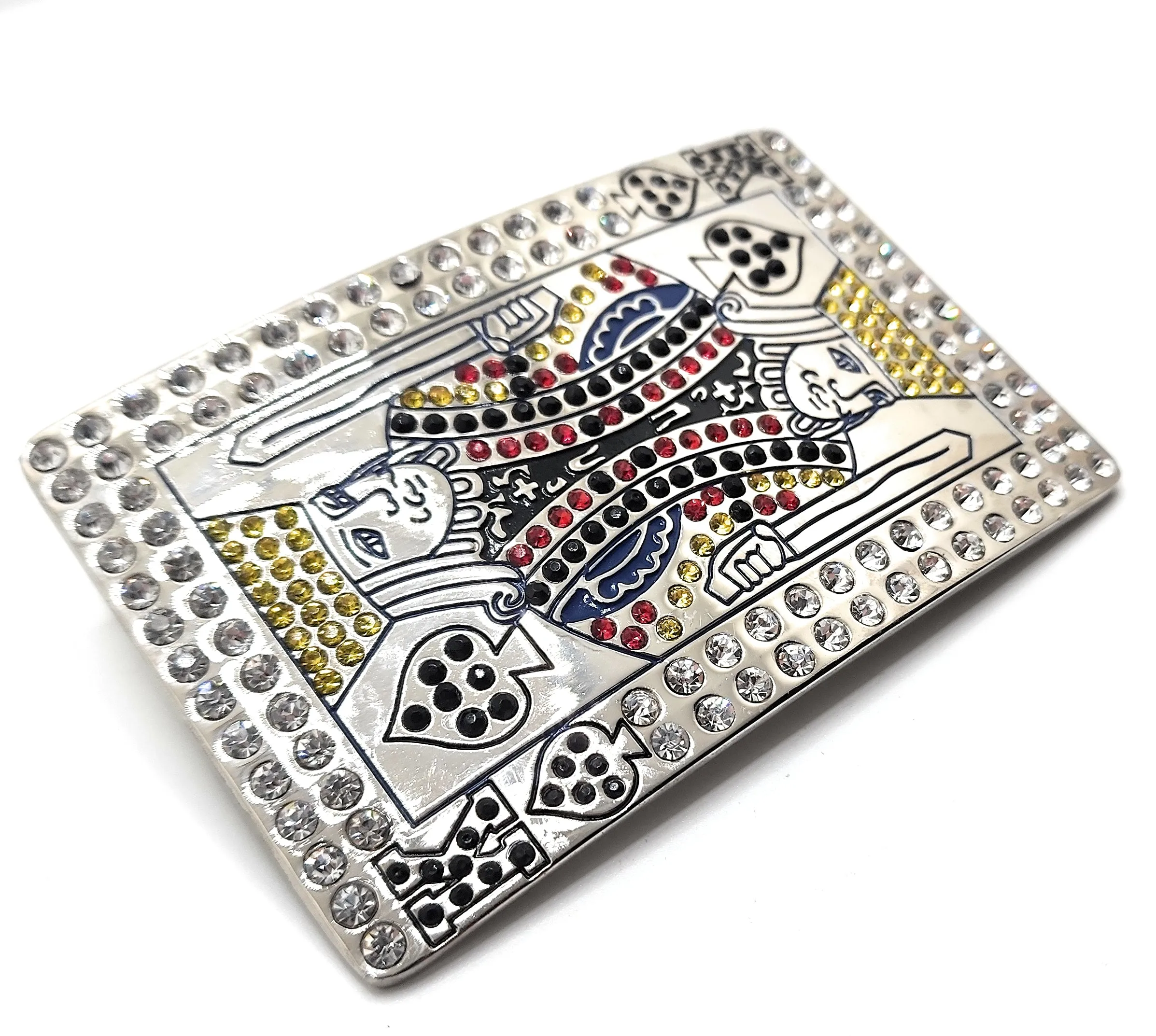 Rhinestoned King of Spades Belt Buckle