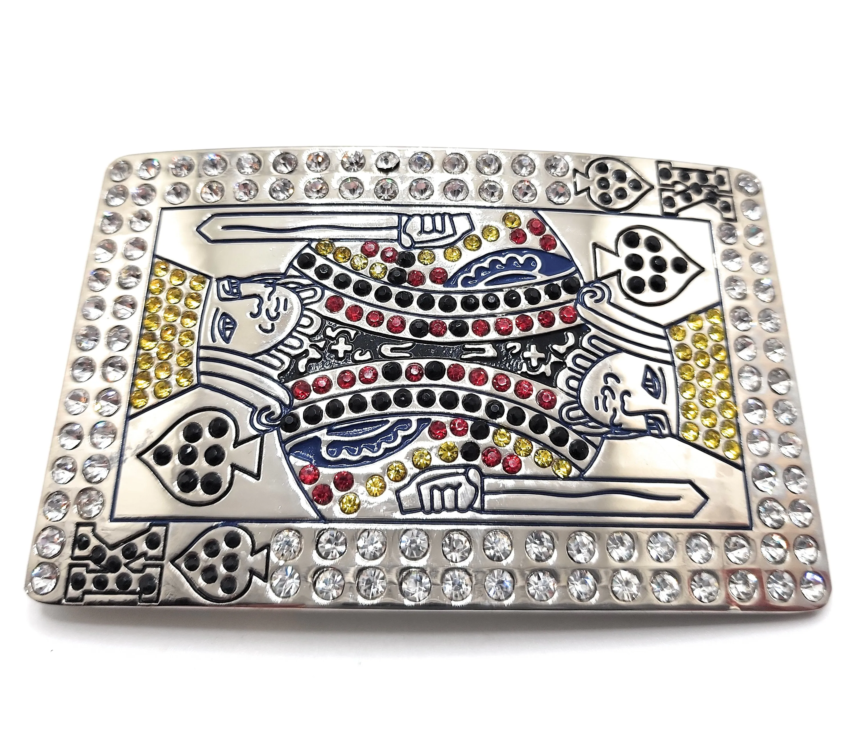 Rhinestoned King of Spades Belt Buckle