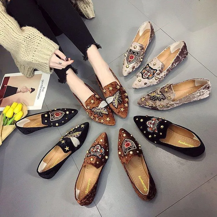 Rivet flat Shoes women Fashion Casual lazy Loafers