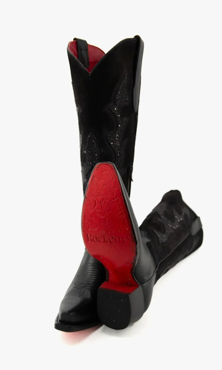 Rock’Em Makayla Tall Red Bottom Snip Toe Cowgirl Boots