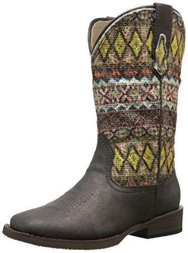 Roper Aztec Metallic Square Toe Bling Cowgirl Boot