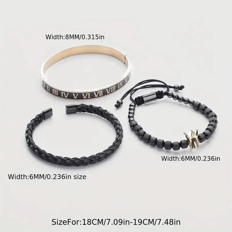 Royal Stack - 3 Pc. Mens Bracelets