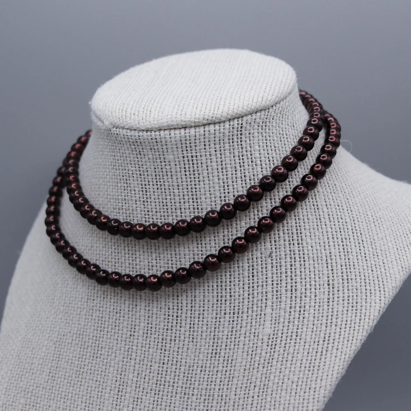 RTS | CHARMING DAINTIES | Dark Brown Dainty Faux Pearl Necklace