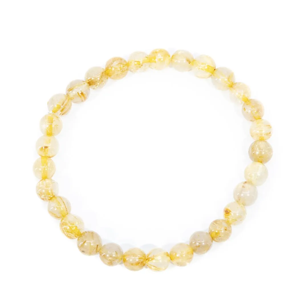 Rutilated Quartz Beaded Bracelet