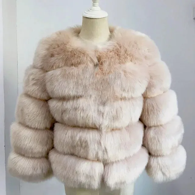 S-5XL Mink Coats Autumn Winter Fluffy Black Faux Fur Coat Women Elegant Thick Warm Faux Fur Jackets for Women Tops Jacket Teddy