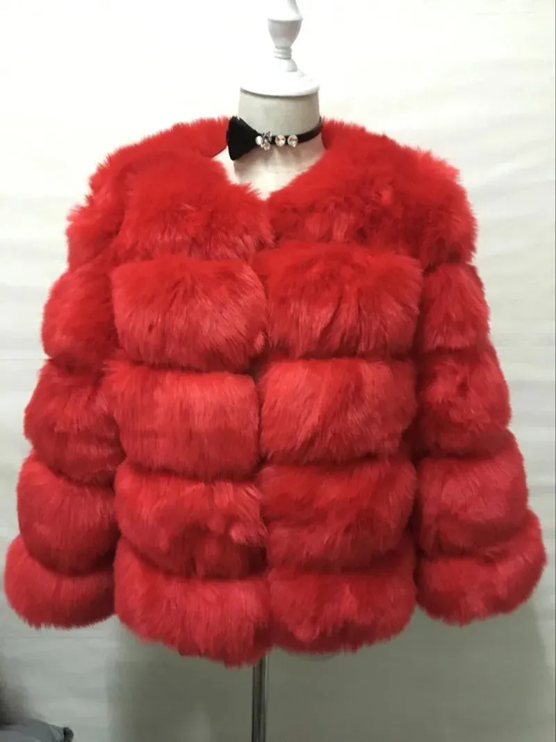 S-5XL Mink Coats Autumn Winter Fluffy Black Faux Fur Coat Women Elegant Thick Warm Faux Fur Jackets for Women Tops Jacket Teddy