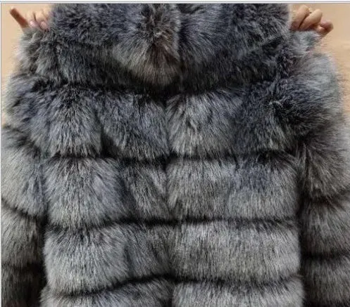 S-5XL Mink Coats Autumn Winter Fluffy Black Faux Fur Coat Women Elegant Thick Warm Faux Fur Jackets for Women Tops Jacket Teddy