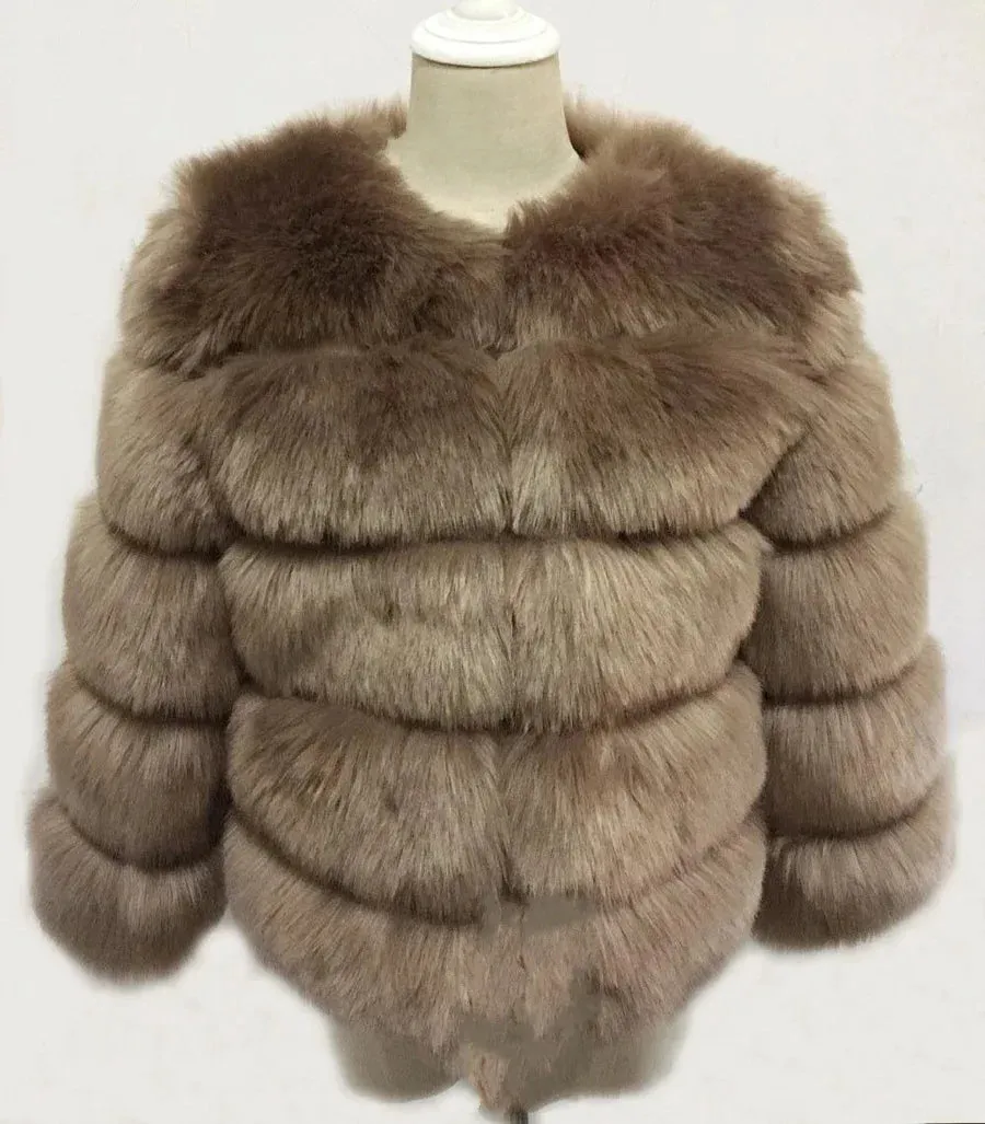 S-5XL Mink Coats Autumn Winter Fluffy Black Faux Fur Coat Women Elegant Thick Warm Faux Fur Jackets for Women Tops Jacket Teddy