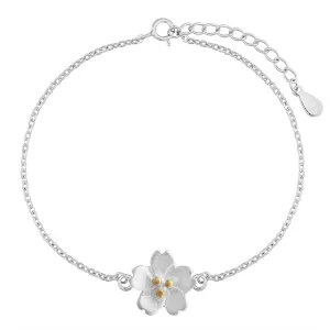Sakura Blanc -- Sterling Silver Bracelets