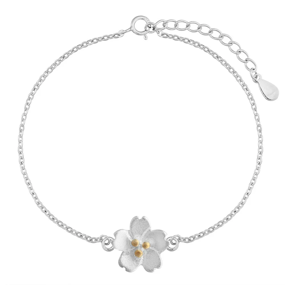Sakura Blanc -- Sterling Silver Bracelets