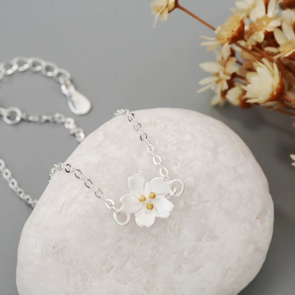 Sakura Blanc -- Sterling Silver Bracelets