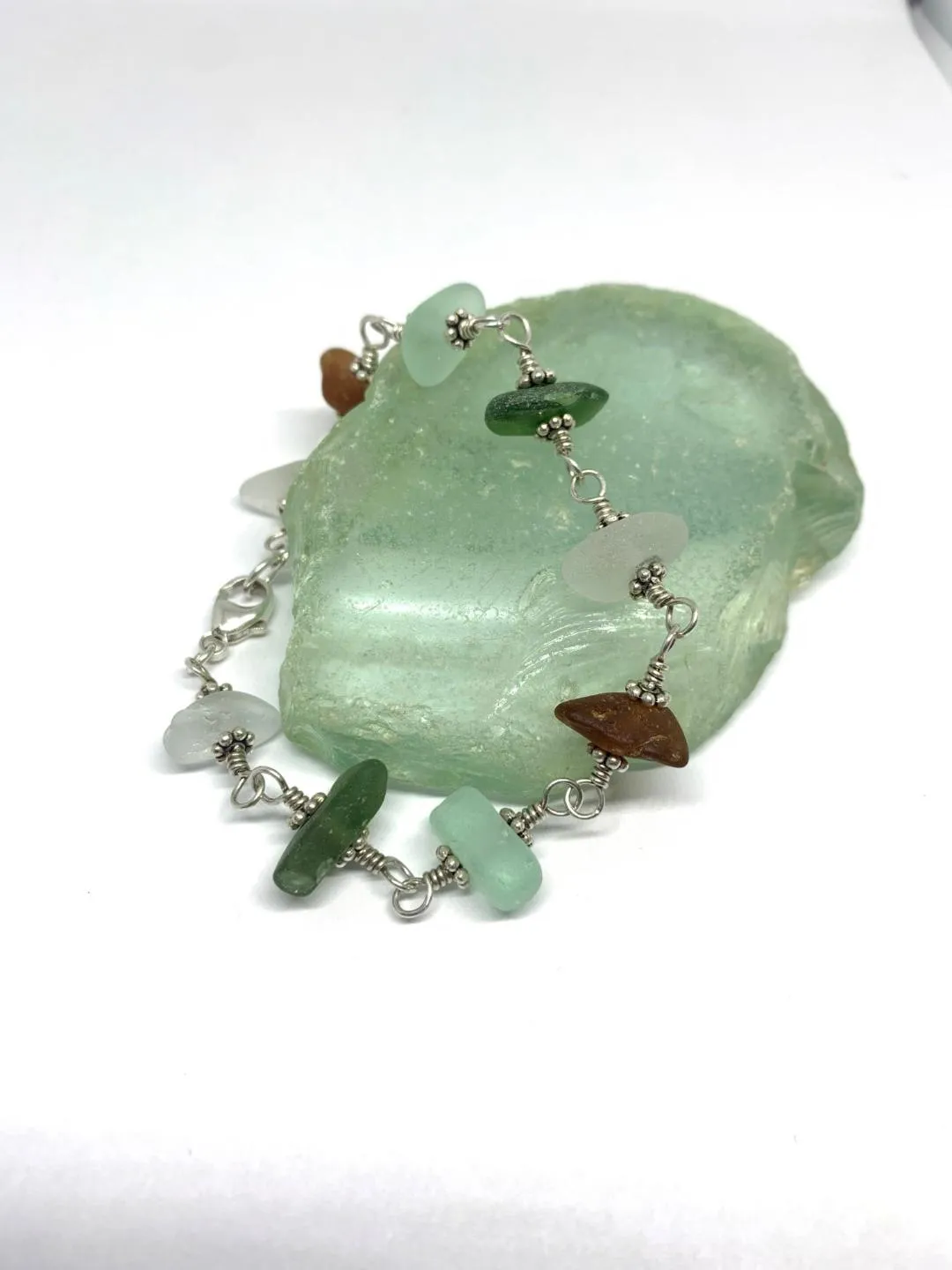 Sea Glass Linked Bracelet