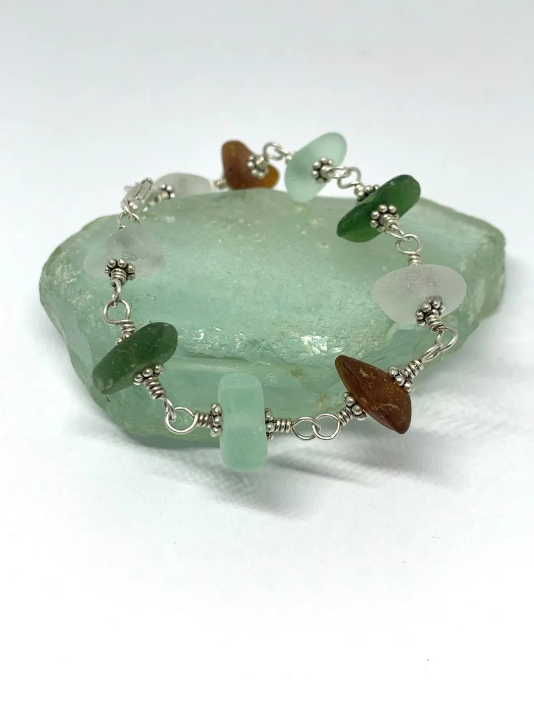 Sea Glass Linked Bracelet