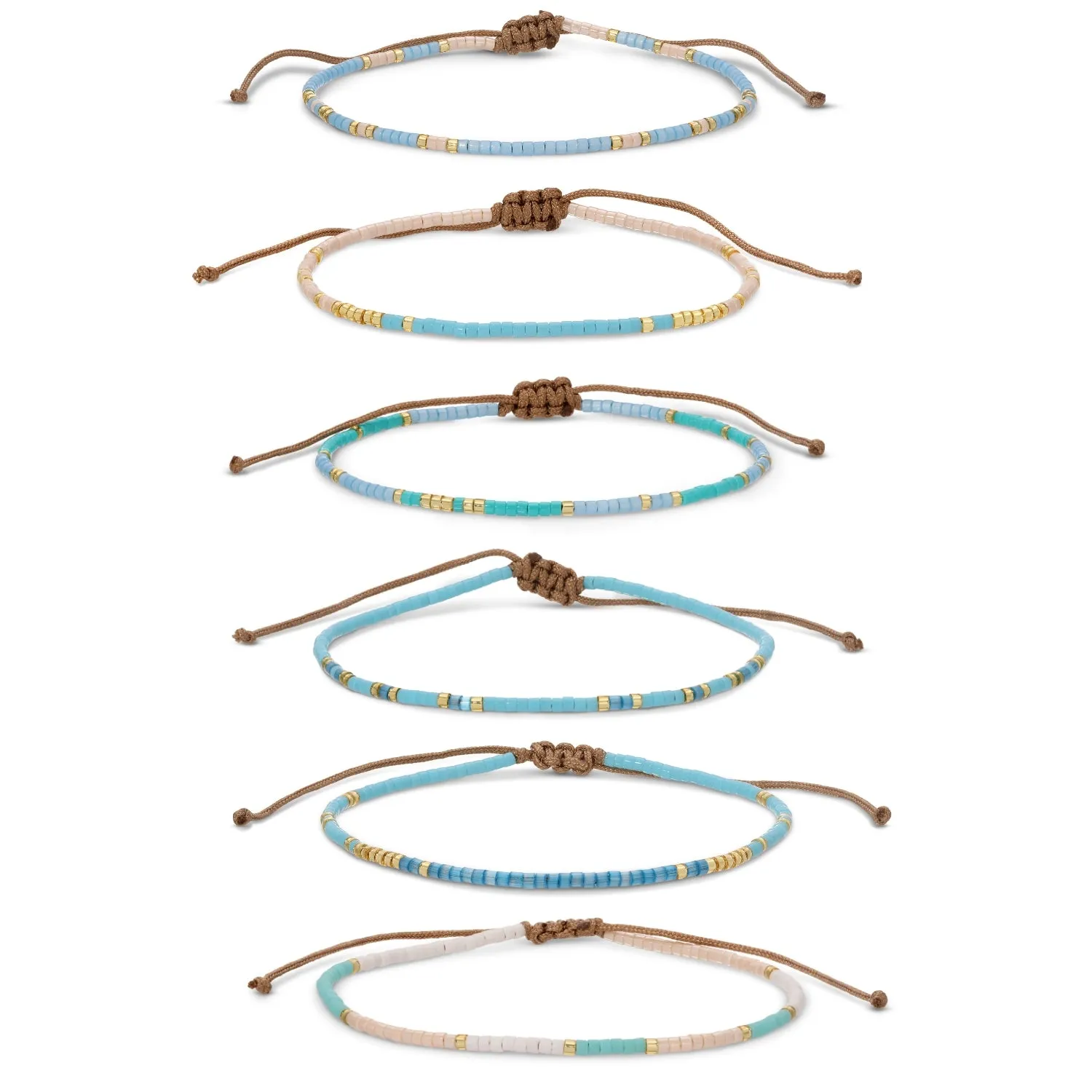 Set/12 Miyuki Delica Adjustable Bracelets