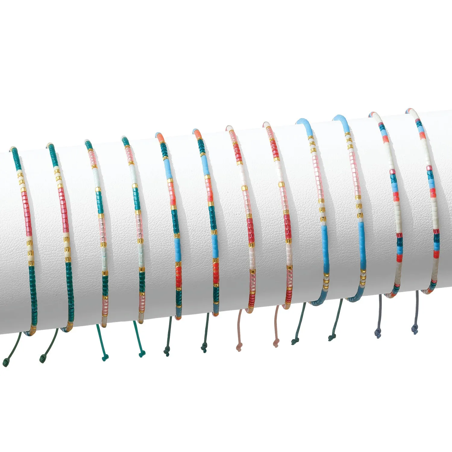 Set/12 Miyuki Delica Adjustable Bracelets