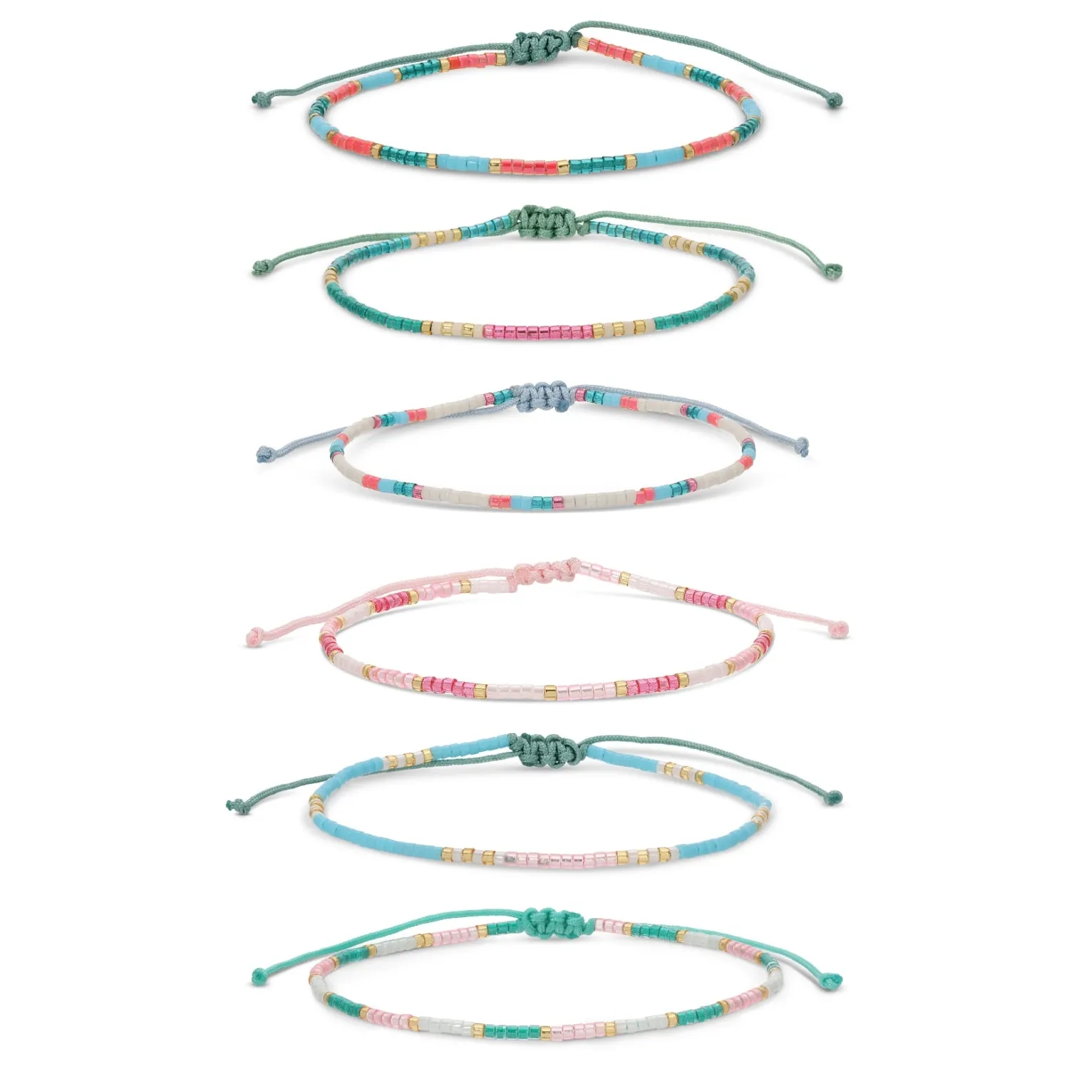 Set/12 Miyuki Delica Adjustable Bracelets